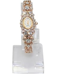 Womens Oval Shaped Luxury Quartz Analog Super Watch Wristwatch Stainless Steel Top New Gold