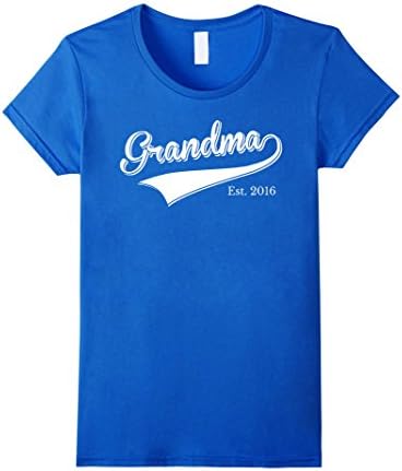 Women's Grandma Est 2016 T Shirt Mother Day Gift for New Grandma XL Royal Blue