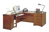 California Bungalow Desk With Left Return Desk (Mission Oak) (29H x 49W x 20.75D)