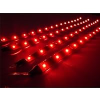 ZITRADES 5pcs 30cm LED Car Flexible Waterproof Light Strip Red BY ZITRADES.