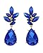 Leaf Design with Teardrop Gemstone Fashion Clip On Dangling Earrings