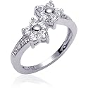 Graceful Beauty: Sterling Silver Right Hand Ring for Women with CZ Diamond