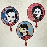 ASIAN PRINT W/LADIES FAN ORNAMENT - 4 ASIAN PRINT WITH LADIES FAN ORNAMENT, SET OF 3 ASSORTED - Christmas Ornament, Quantity of 2 pc,