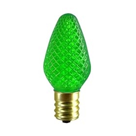 Green LED C7 Replacement Light Bulb Candelabra Base L.E.D. .96 Watt Holiday and Christmas... by Import