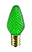 Green LED C7 Replacement Light Bulb / Candelabra Base L.E.D. / .96 Watt Holiday and Christmas Lighting Replacement