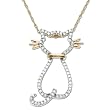 14k Rose Gold Diamond Cat Pendant (1/5 cttw)