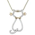 14k Rose Gold Diamond Cat Pendant (1/5 cttw)