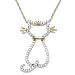 14k Rose Gold Diamond Cat Pendant (1/5 cttw)