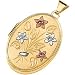 14K Two Tone Gold Floral Spray Locket