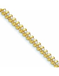 Genuine 14K Yellow Gold AA Diamond Tennis Bracelet 16 Grams Of Gold 100% Satisfaction Guaranteed.