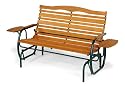 Jack Post Country Garden Hi-Back Glider with Trays and Matte Green Frame