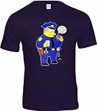 Produkt-Bild: THE SIMPSONS Comic TV Serie Herren T-Shirt Gr. L - CHIEF WIGGUM WITH DONUT - MARINEBLAU