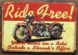 Ride Motorcycle Tin Sign Retro Wall Art Metal Home Bar Decoration C-65 20*30 Cm