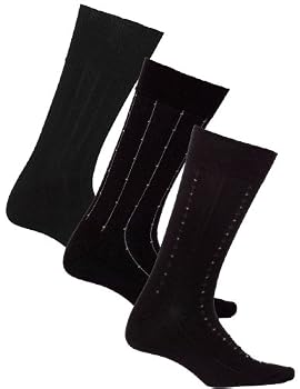 Mens Black Health Socks Assorted 3 Pack | Diabetic Socks