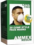 Ammex N95 Rated Face Masks - Protects From Flu, Sars and Other Fatal Deseases - 20 per Box - Niosh N95