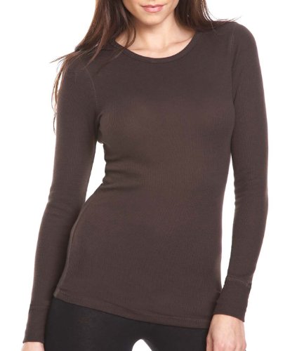 Next Level Apparel Ladies Soft Long-Sleeve Thermal T-Shirt, Brown, X-Large