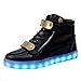Christmas Gift: Cool High Top LED Shoes LED Light Up Sneaker & 7 Color Light & USB Charger