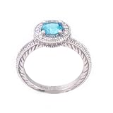 14K .60 CT Blue Topaz & Diamond Ring by Morris & David