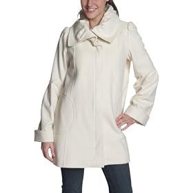 ABS by Allen Schwartz Women's Wool Melton Envelop Collar Coat