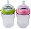 Comotomo Natural Feel Baby Bottle Double Pack, Green/Pink, 250ml Comotomo Natural Feel Baby Bottle Double Pack, Green/Pink, 250ml
