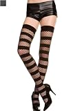 Opaque w/ Industrial Net Stripes Thigh Hi