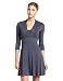 Three Dots Women's Viscose Lycra Narrow Square Neck Dress