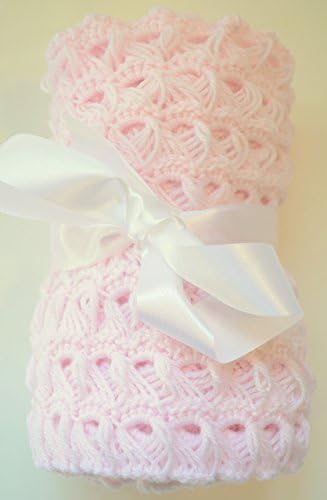 Baby Pink Hand Crocheted Baby Blanket