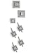 Solid 14k White Gold Antique-Style Diamond Cufflinks, Tie Tac and Stud Set