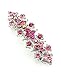 Women's Rhinestone Metal Hair Barrette Clip Hair Pin Antique Silver IMB2145