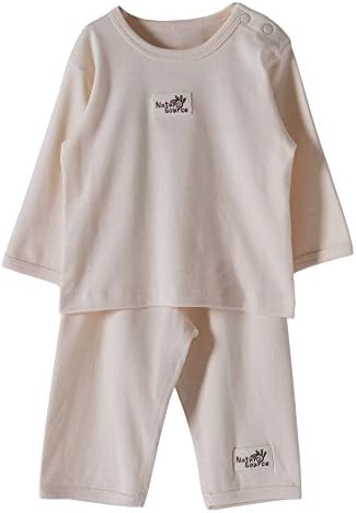 Natural Source Unisex-Baby Long-Sleeve Side Snap Shirts+Pants Sets (100/24-36 Months, Beige)