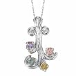 14K White Gold Mother's Pendant - 4 Gemstone -- YOU CHOOSE THE COLORS!