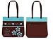 Inspirational Brown and Aqua Water Repellant Tote - Too Blessed To Be Stressed