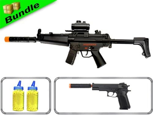 BBTac Spec Ops Class Bundle with CM023 + M24 1911 with Suppressor Spring Pistol + 4000 0.12G BB Rounds