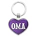 Metal Keychain Key Chain Ring Purple I Love Heart Names Female O - Oma