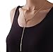 Humble Chic Women's Y-Chain Bar Necklace - Chevron Lariat Long Delicate Chain Goldtone, Silvertone
