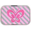 Pink and Gray STRIPED BUTTERFLY Belt Buckle
