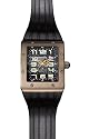 Rotary Editions 802C Unisex Rectangular Rose Gold PVD Rubber Strap Watch