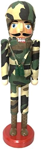 The Nutcracker Factory Military Army Soldier in Camoflauge Fatigues Wooden Ch...
