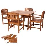 5pc. Teak Butterfly Leaf Table