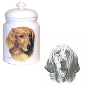 English Setter Cookie Jar, Porcelain by Rosalinde by