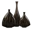 Set of 3 Decorative Contemporary Wooden Vases