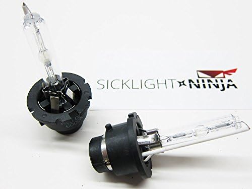 Sicklight D2R D2S Xenon HID Direct Replacement Low Dual Beam Headlight Light Bulbs Pair For Factory System (6000K Diamond White)