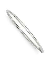 14k White Gold 3mm D/c Bangle, Best Quality Free Gift Box Satisfaction Guaranteed