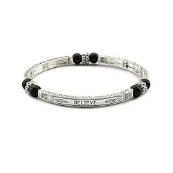 Inspirational Believe Magnetic Hematite Healing Stretch Bracelet