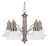 Nuvo 60 189 Gotham 5 Light Chandelier with Alabaster Glass