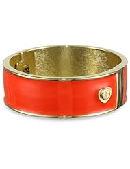 Betsey Johnson "Status" Colored Heart Hinged Bangle Bracelet