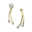 14K Yellow Gold 0.12 ct. Diamond Earring Jackets
