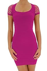 Junior Nylon/Spandex Short Sleeves Bandage Dress 