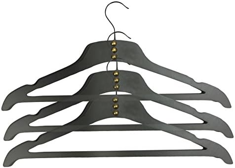 Vintage Rustic Style 16" Gray Wooden Hangers Set of 3 Slightly Distressed Finish
