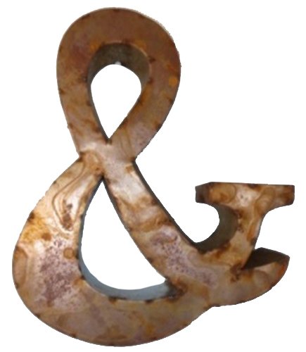 Rustic Arrow Ampersand Sign for Decor, 14-Inch, Brown